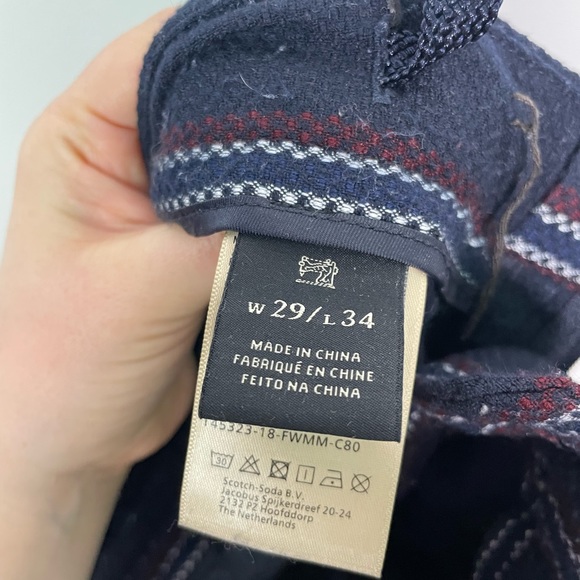 SCOTCH & SODA Blake Pleated tweed Chinos - Navy - Picture 12 of 13